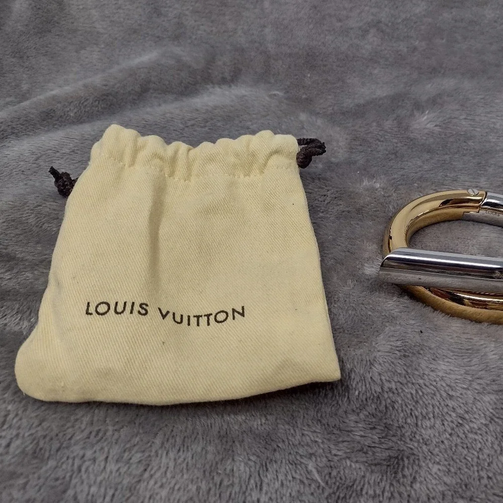 Louis Vuitton MP1516 Twist Bracelet Runway Gold‎ Palladium Hinge RARE Authentic